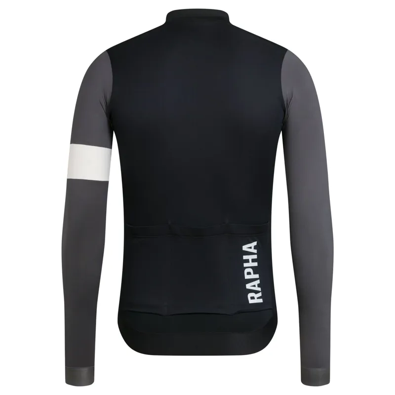 Rapha Pro Team Long Sleeve Training Jersey Black/Carbon Grey/White-1
